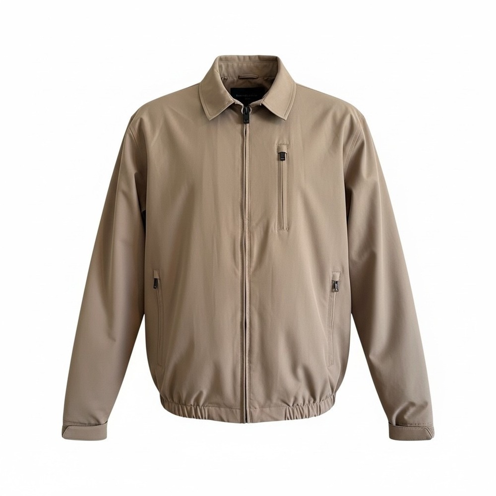 HAWKE & CO Men's Tan Lightweight Zip Front Collared Jacket Size‎ L